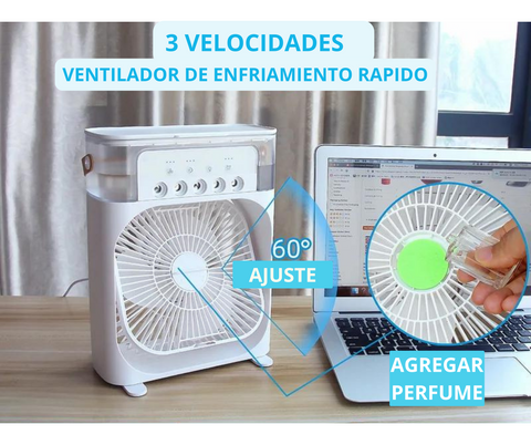 Image of VENTILADOR PORTATIL HUMIDIFICADOR CON AROMA / VENTIFRESH