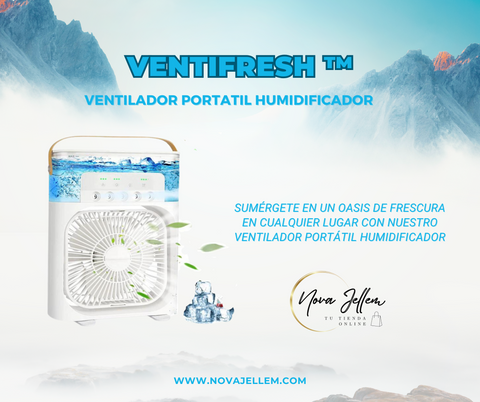 Image of VENTILADOR PORTATIL HUMIDIFICADOR CON AROMA / VENTIFRESH